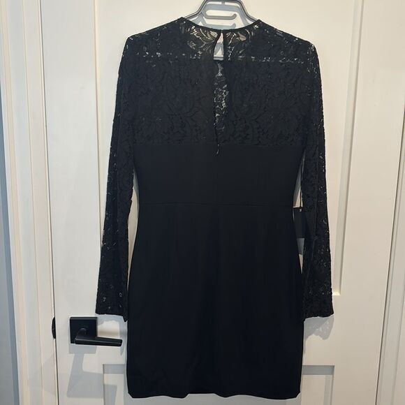 Babaton masaki classic black mini lace long sleeve dress size 8 NWT - Picture 4 of 10
